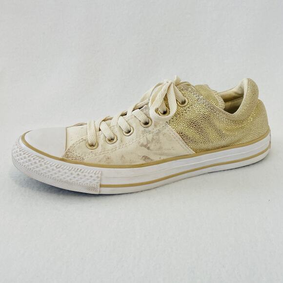 Converse All Star Sneakers Womens 9 Gold Cream Skater Shoes Thick Tongue - Picture 7 of 10